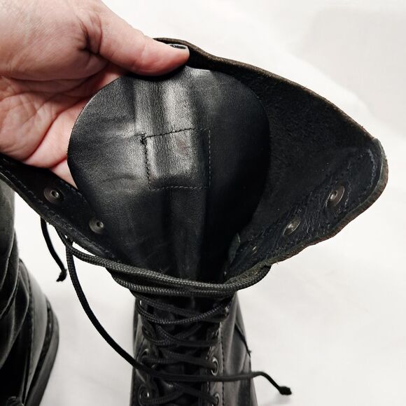 Heereseigentum Holzer Vintage Alpschuh Black Leather Military Boots 42/8  Y2k - Picture 11 of 14
